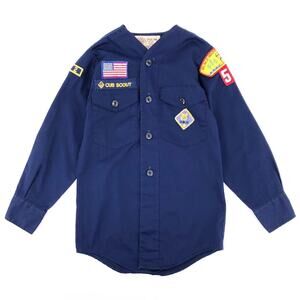 70s Cub Scouts Boy Scouts of America blue long sleeve uniform shirt
